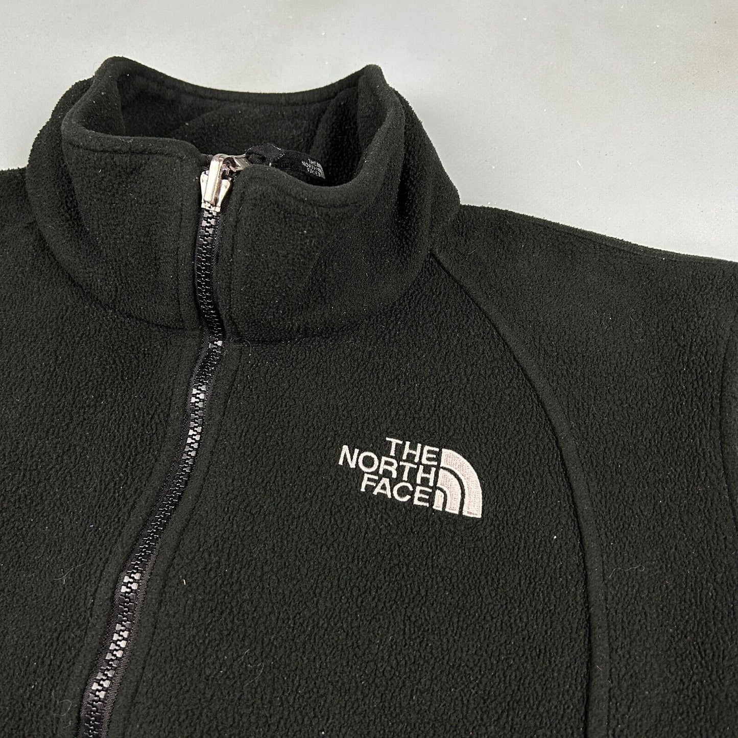 VINTAGE The North Face Black Zip Up Fleece Sweater sz Medium Adult