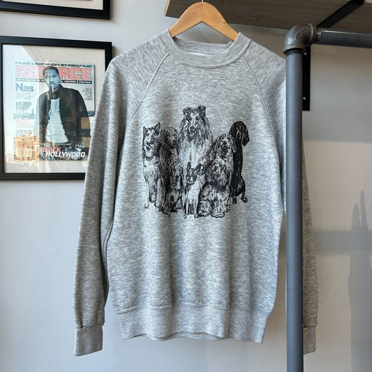 VINTAGE 80s 90s | Illustrated Pack Of Dogs Crew Sweater sz M-L