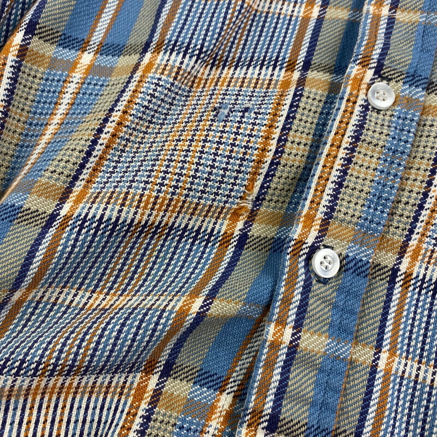 VINTAGE MT. Olive Plaid Flannel Button Up Shirt sz Small Adult