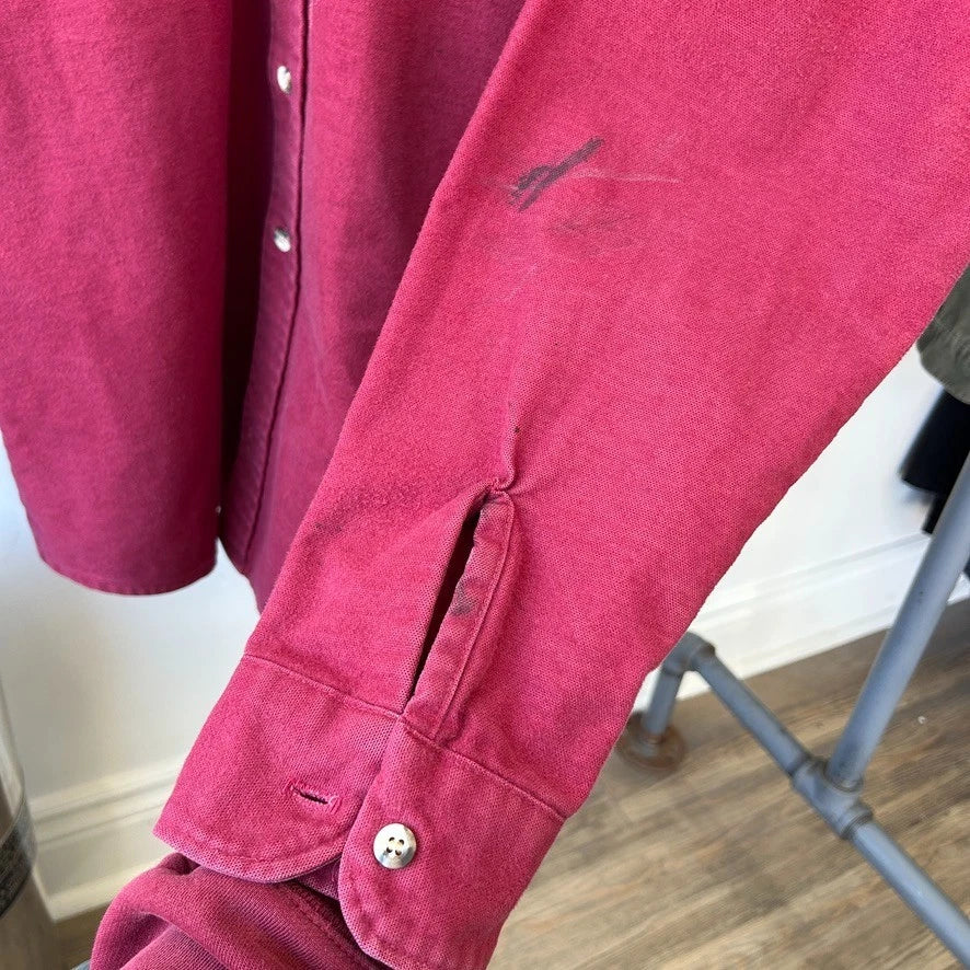 ORVIS | Vintage USA Made Burgundy Chamois Flannel Button Down Shirt sz XL