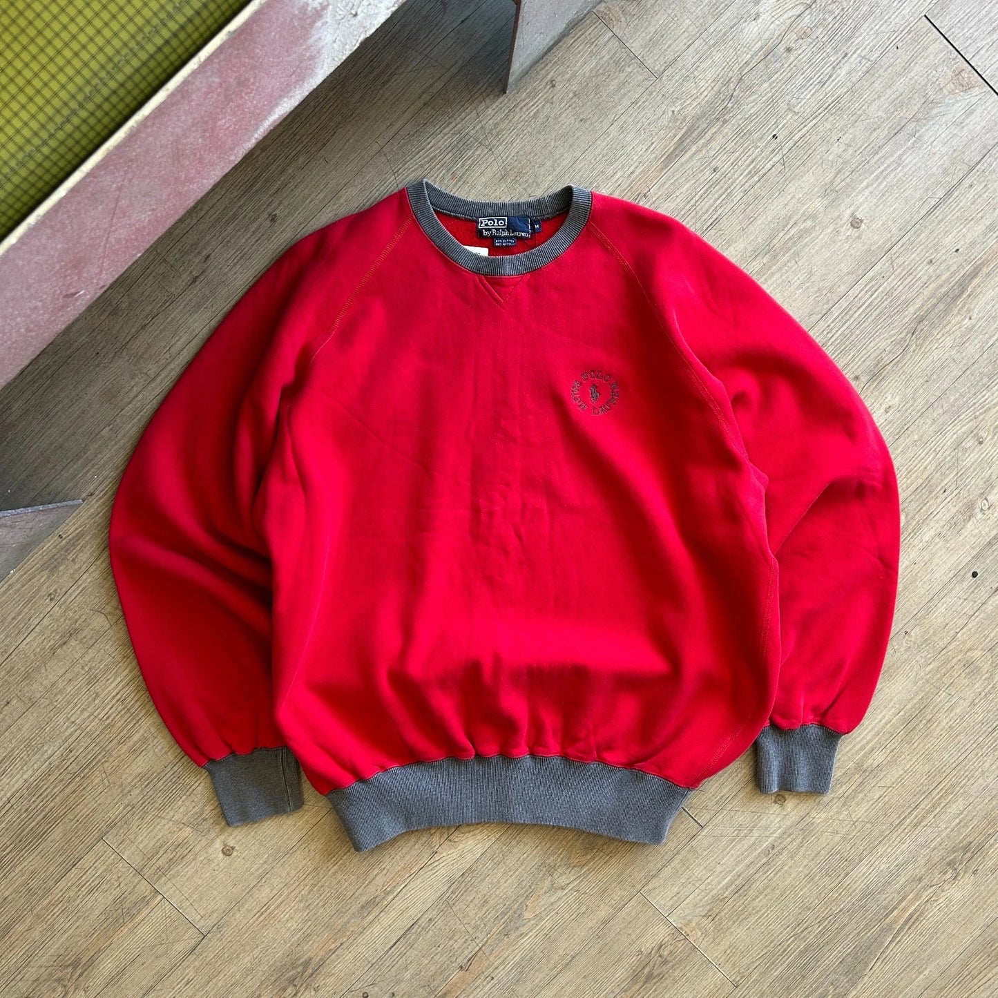 VINTAGE 90s | POLO By Ralph Lauren Ball Pony Ringer Crewneck Sweater sz M