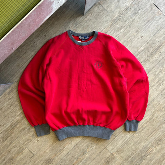 VINTAGE 90s | POLO By Ralph Lauren Ball Pony Ringer Crewneck Sweater sz M