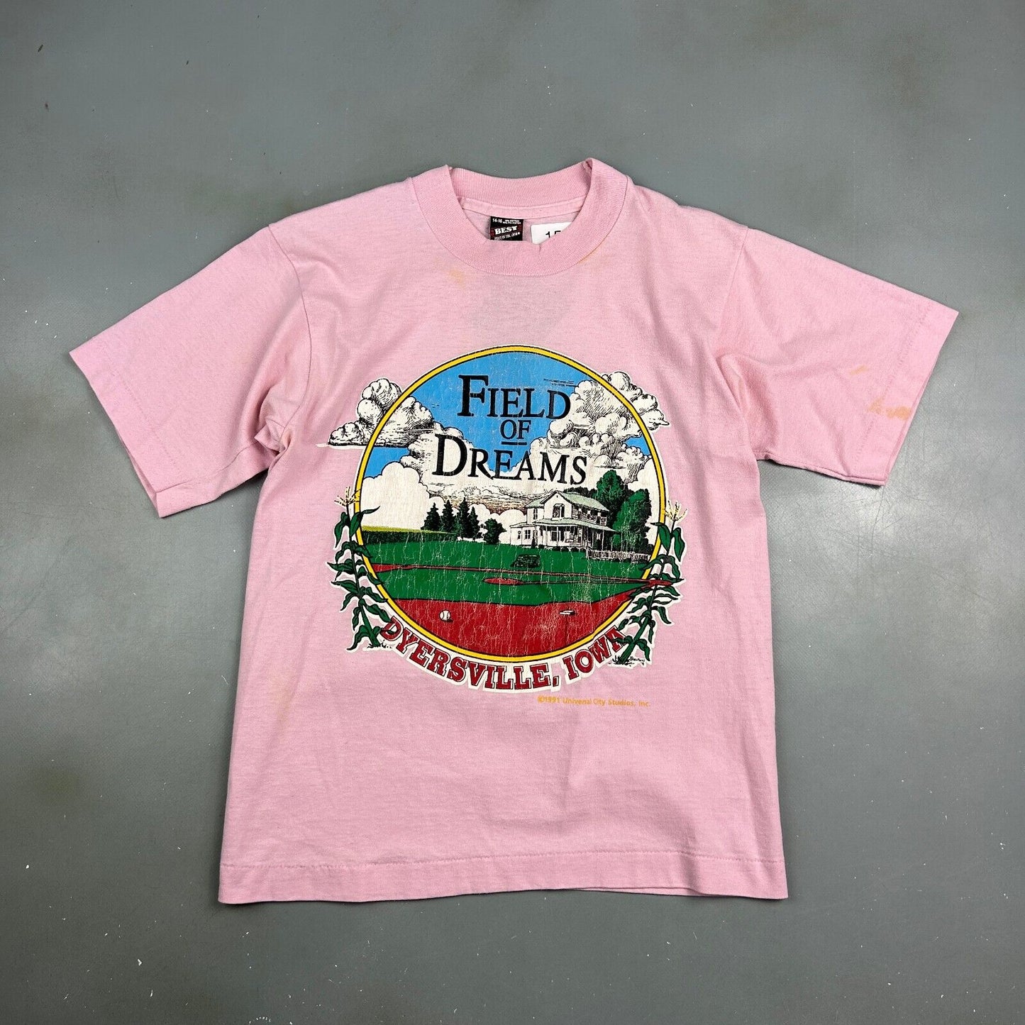 VINTAGE 90s | Field Of Dreams Iowa Pink T-Shirt sz XS Men Adult