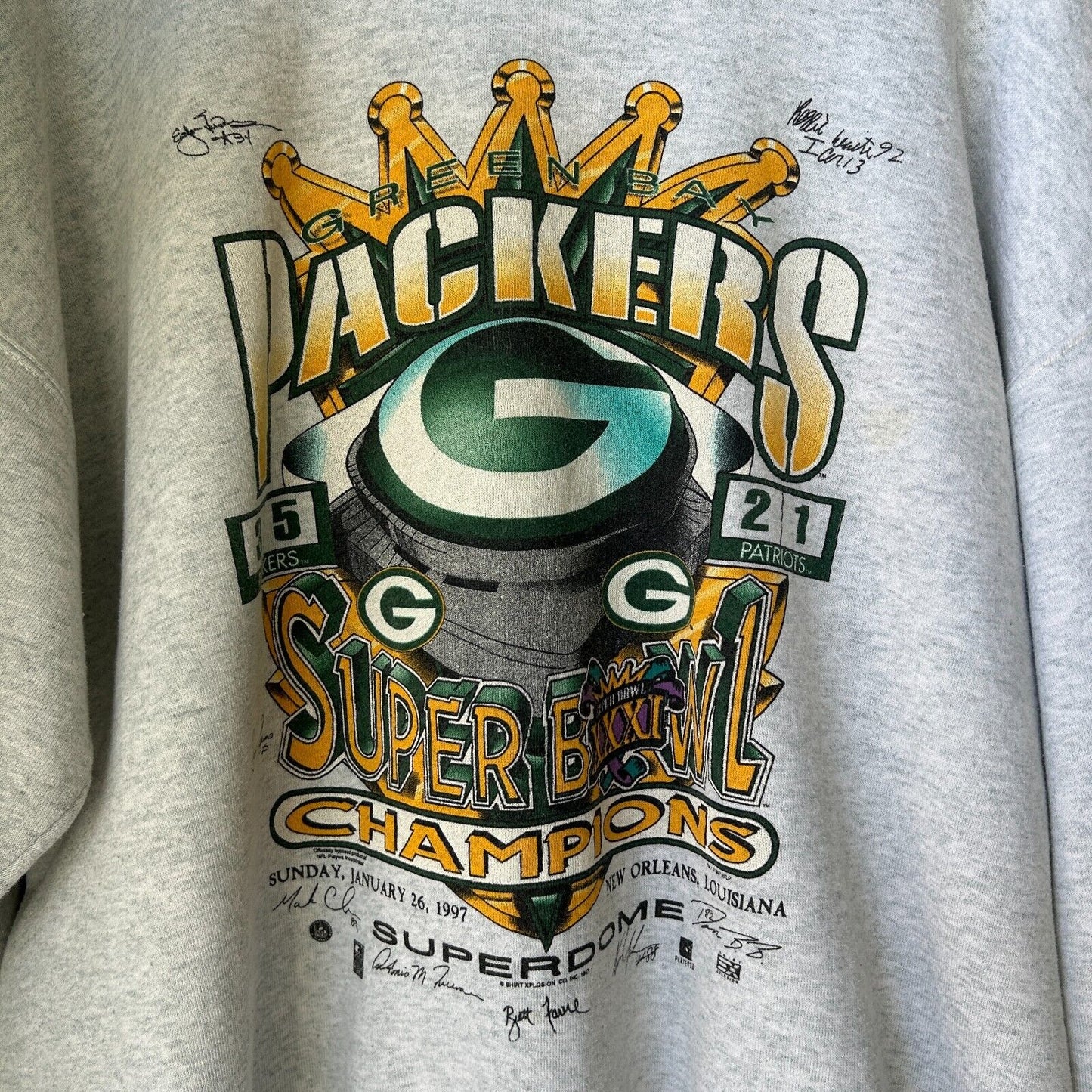 VINTAGE 1997 | Green Bay Packers NFL Super Bowl Champions Sweater sz XXL Adult