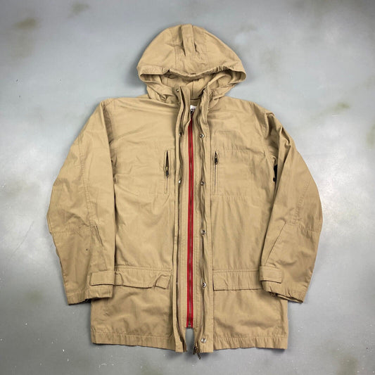 VINTAGE Khaki Cotton Blend Tech Windbreaker Jacket sz Small Men Adult