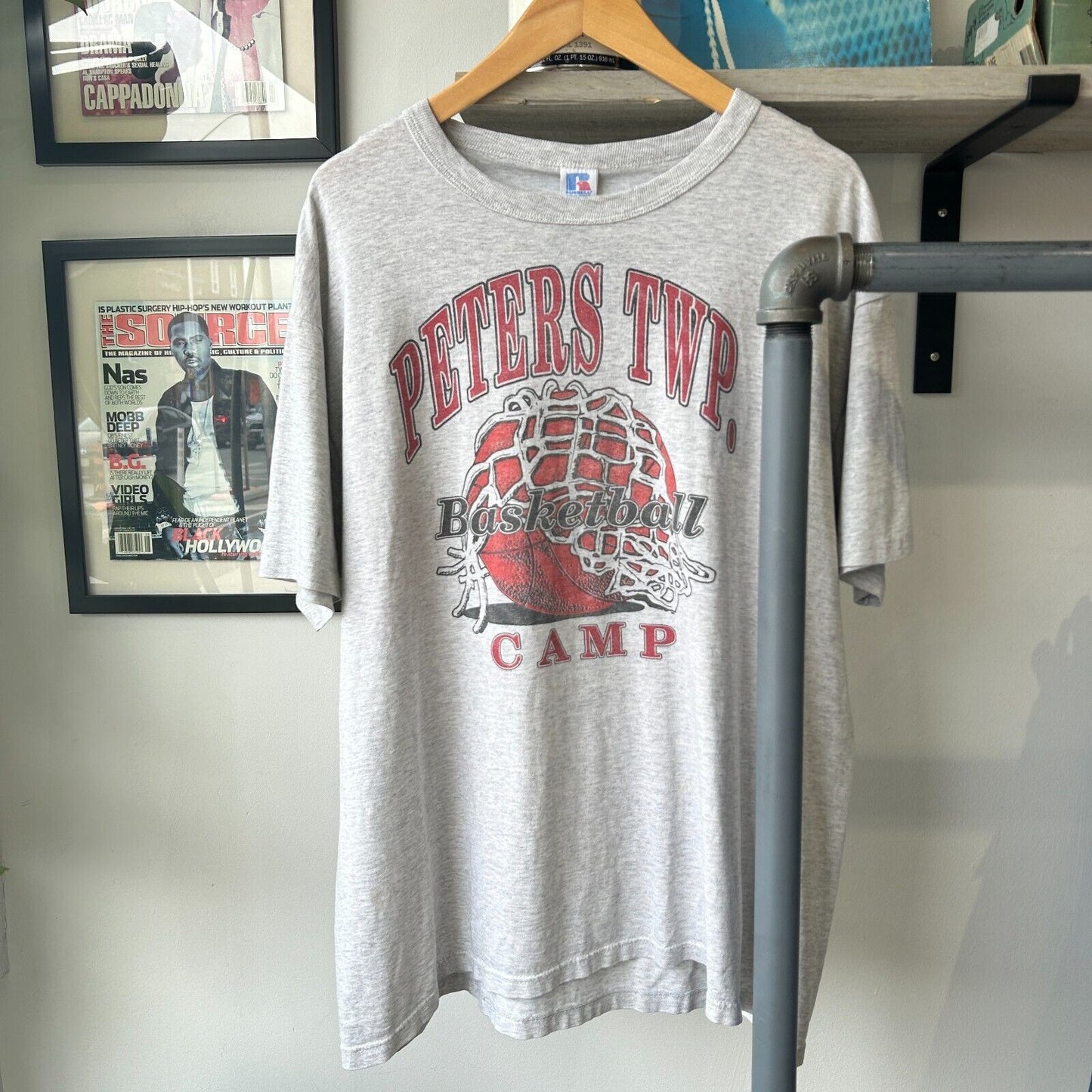 VINTAGE 90s | Adidas Sponsor Peters TWP Basketball Camp T-Shirt sz XL Adult