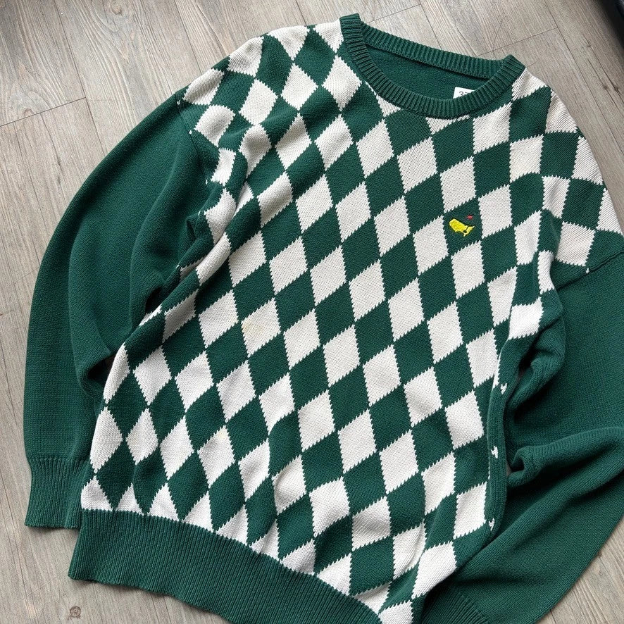 VINTAGE | Masters Argyle Golf Knit Sweater sz M