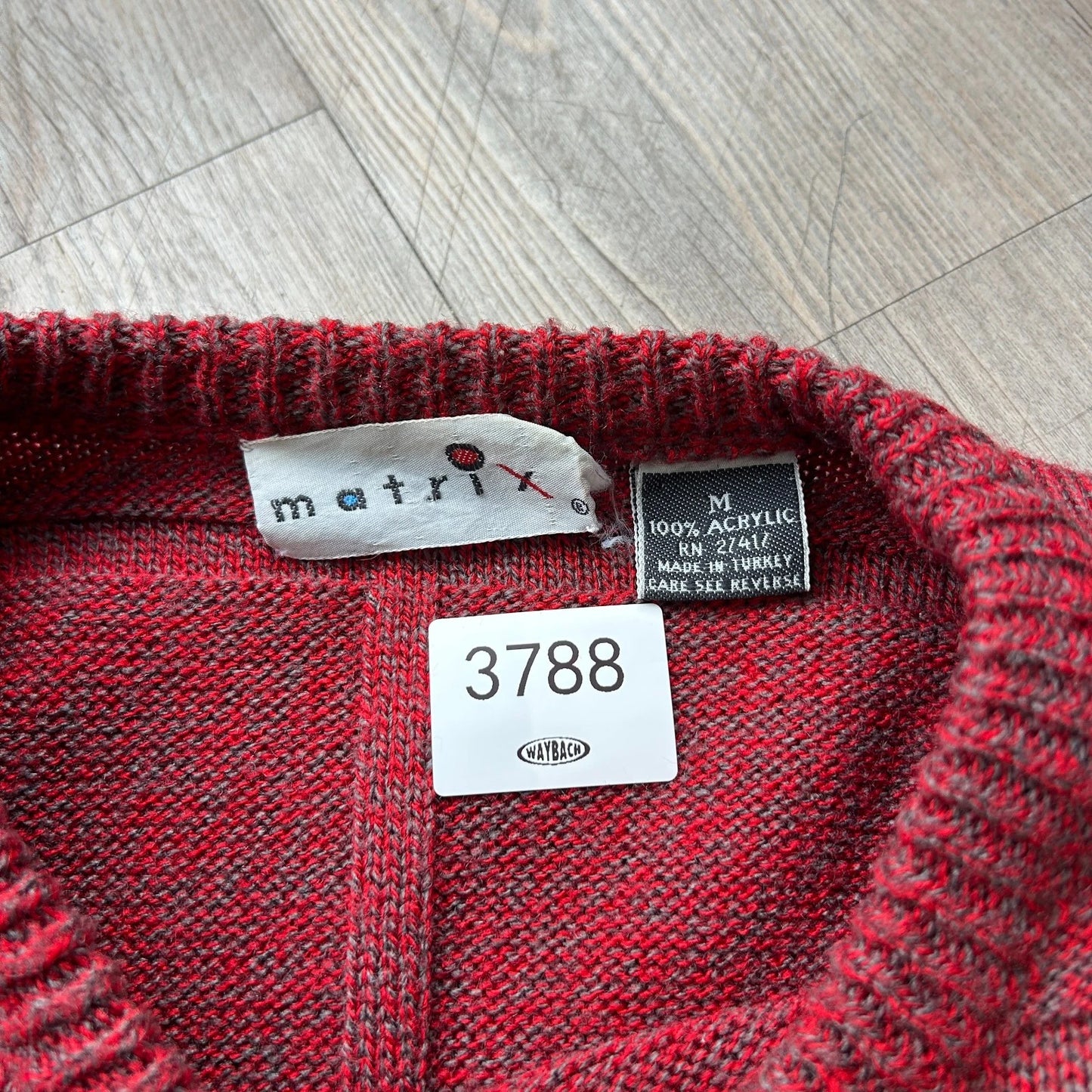 VINTAGE 90s | Matrix Squared Panelled Knit Sweater sz M