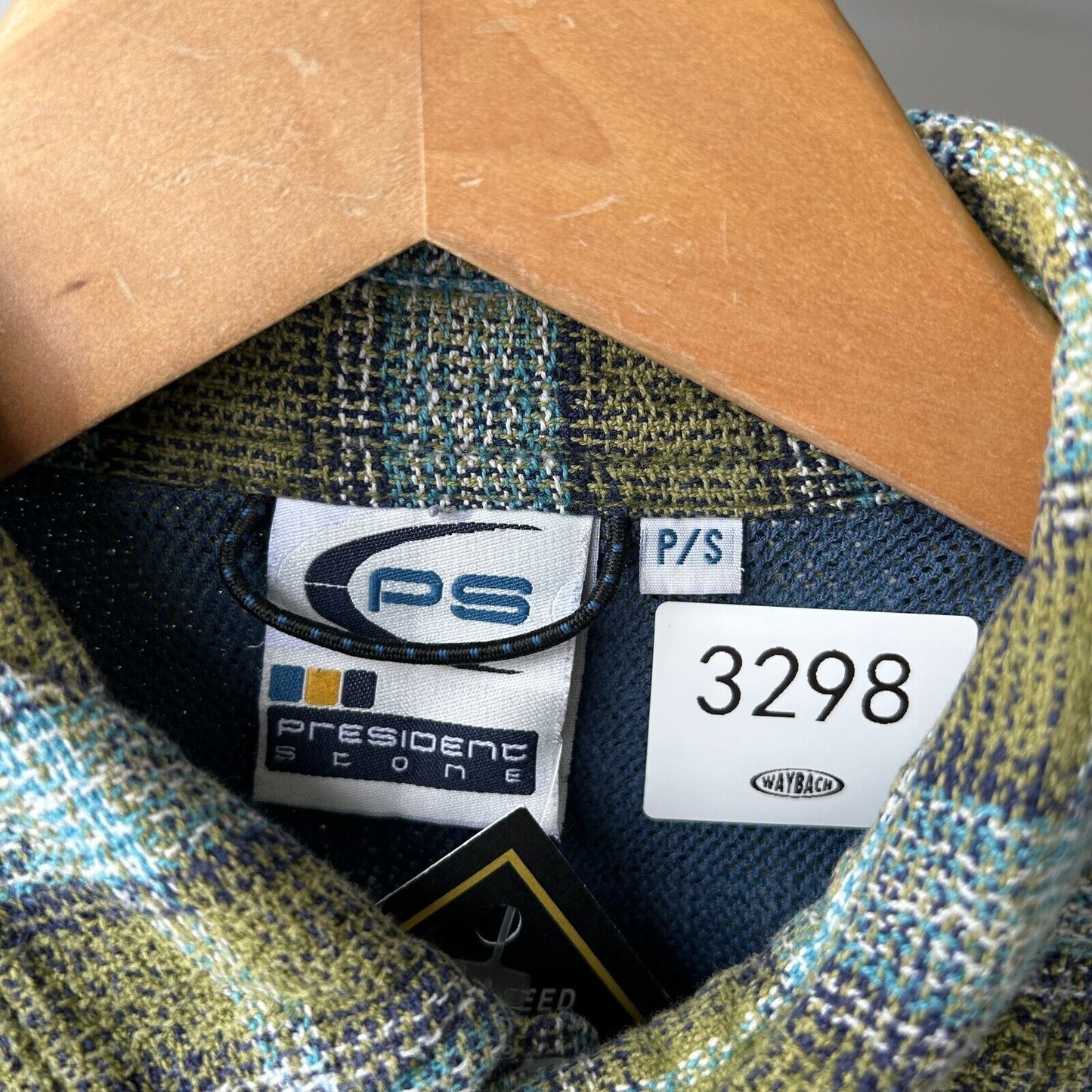 VINTAGE | President Stone Textured Plaid Button Down Shirt sz L