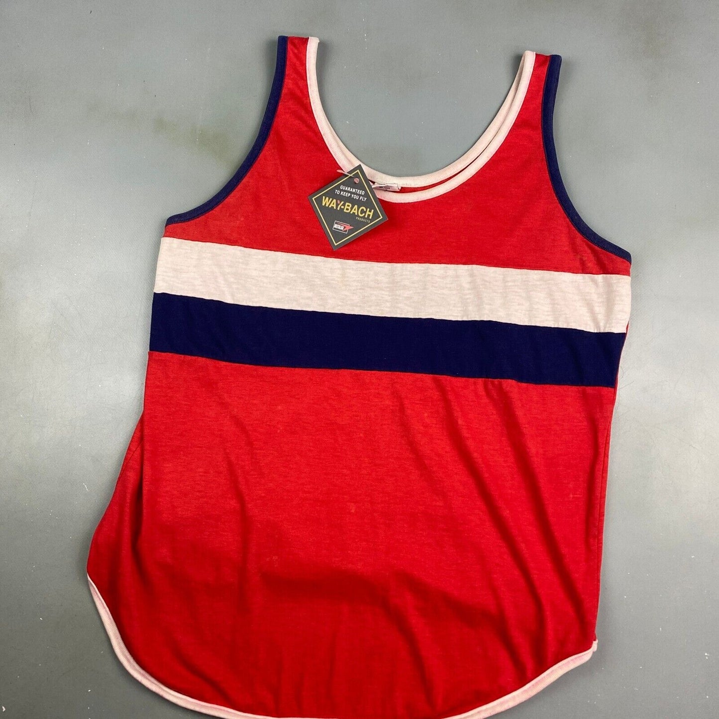 VINTAGE 70s/80s Striped Sleeveless Tank T-Shirt sz Medium Men Adult