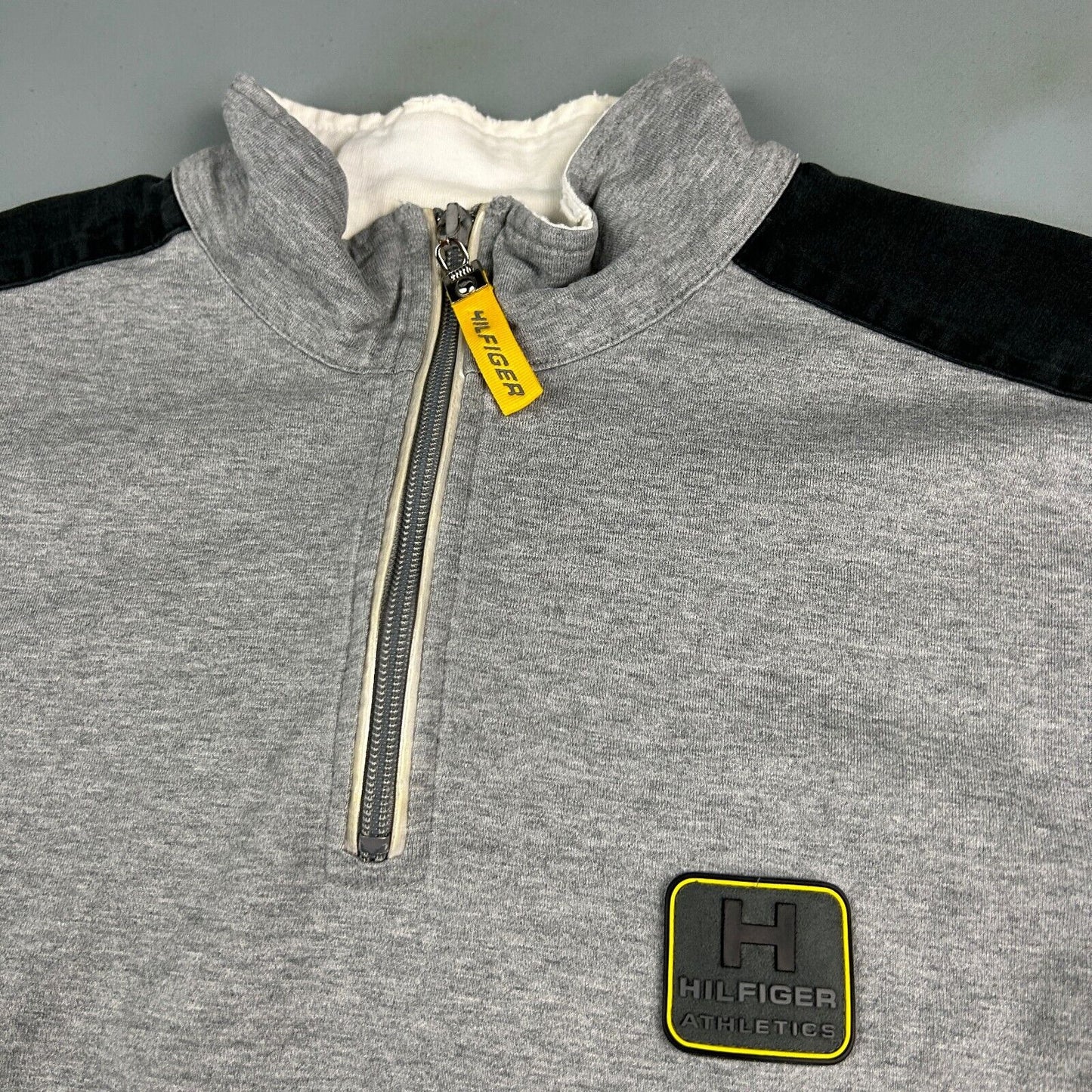 VINTAGE Tommy Hilfiger Athletics 1/4 Zip Polo Rugby Shirt sz Large Adult