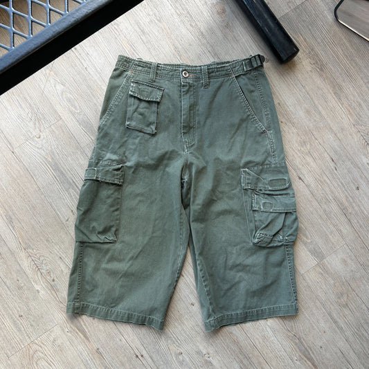 VINTAGE 90s Y2K | X-Games Espn Green Multi Cargo Shorts sz W30