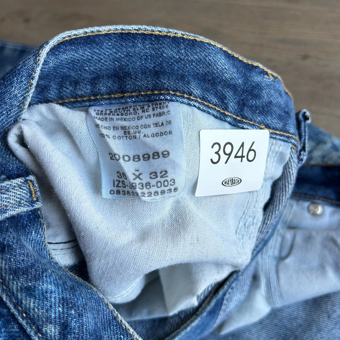 VINTAGE | Lee Faded Mended Paint Splatter Blue Jeans Pants sz W35 L32