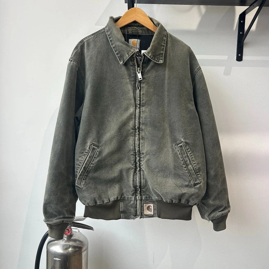 VINTAGE | Carhartt J102 Faded Moss Santa Fe Bomber Jacket sz L