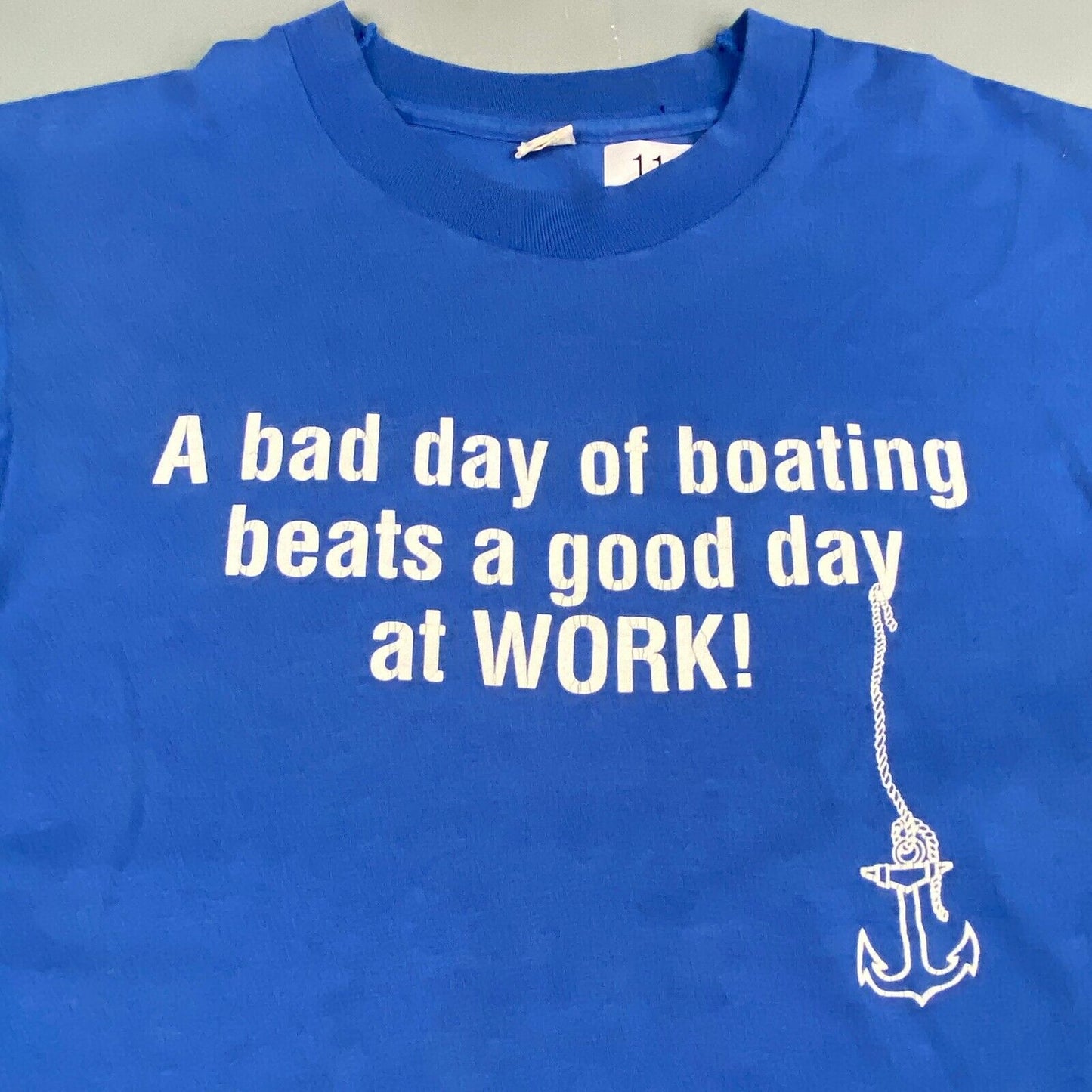 VINTAGE 90s A Bad Day Of Boating Beats A Good Day Of Work T-Shirt sz M Men Adult