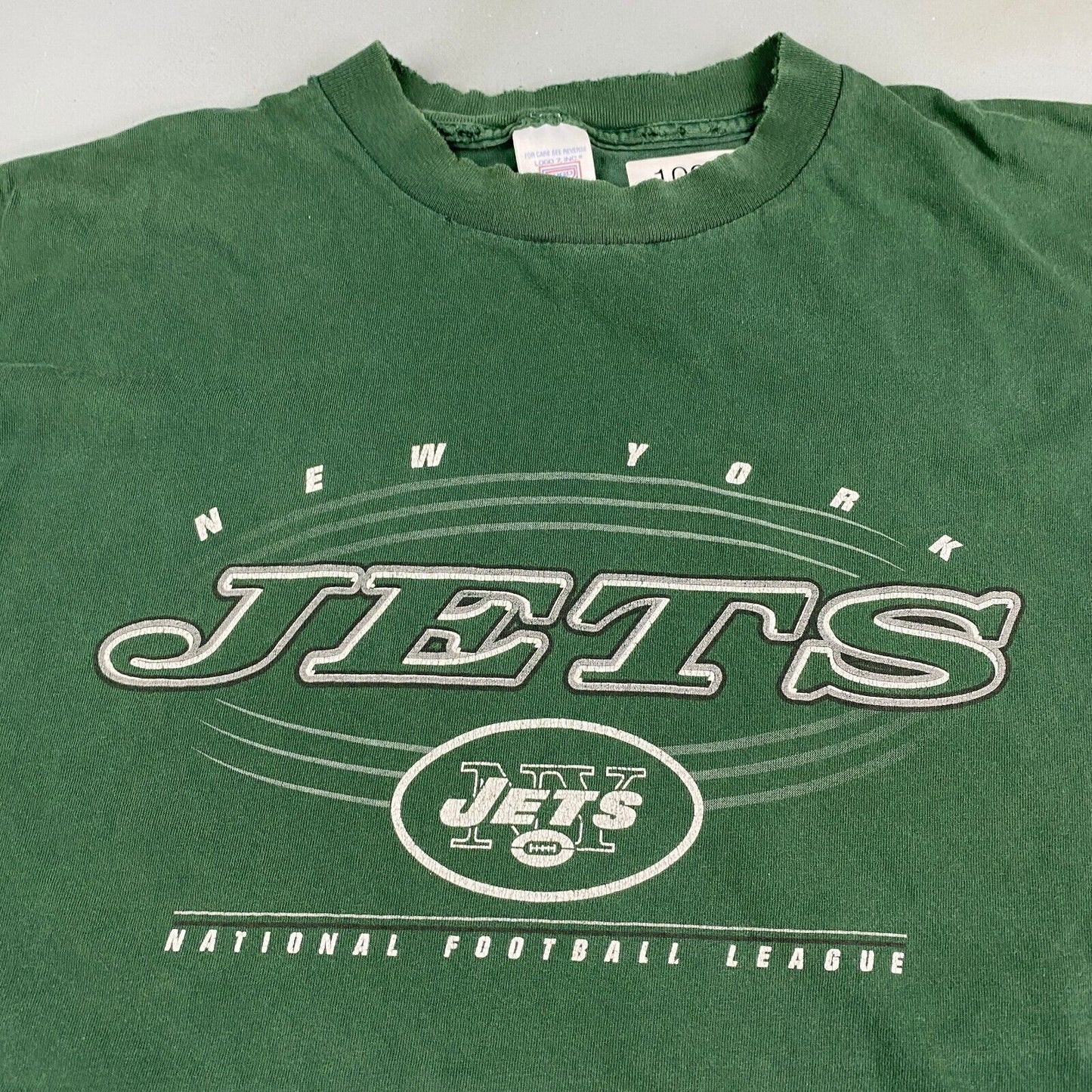 VINTAGE NFL New York Jets Thrashed Green T-Shirt sz 3XL Men Adult