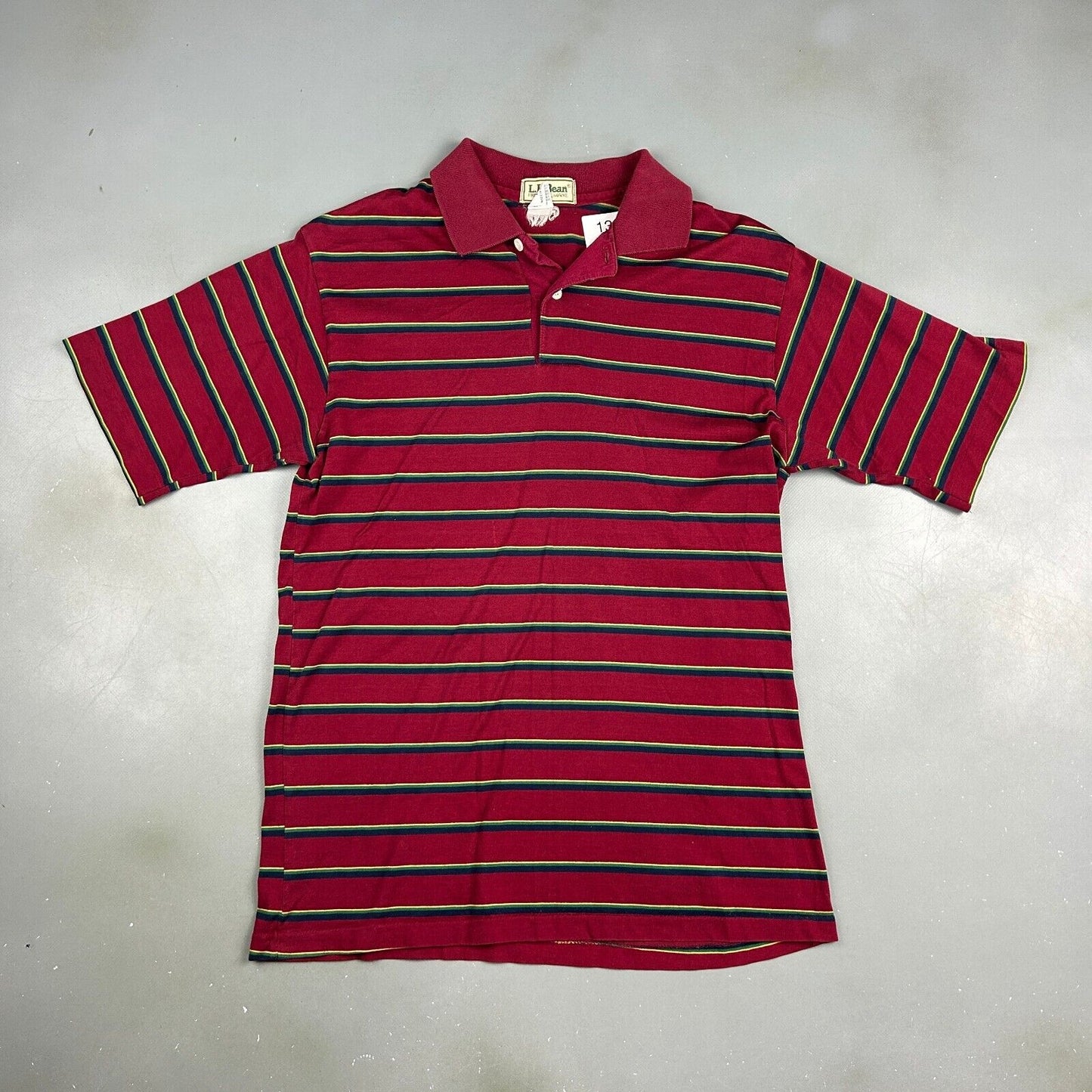 VINTAGE 90s L.L Bean Striped Red Polo Shirt sz XS Adult