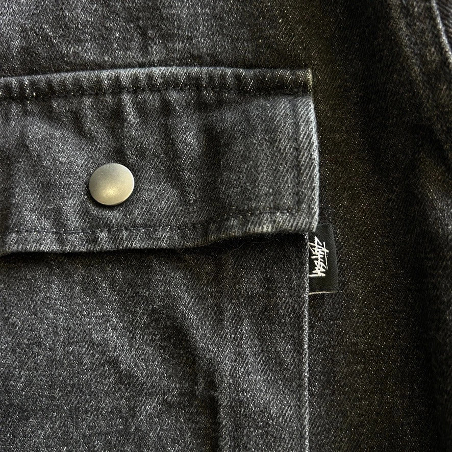 VINTAGE | Stussy Black Denim Workwear Chore Jacket sz M/L