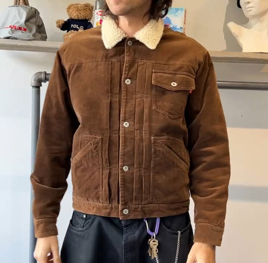 VINTAGE | Stussy Type 2 Sherpa Corduroy Trucker Jacket sz M