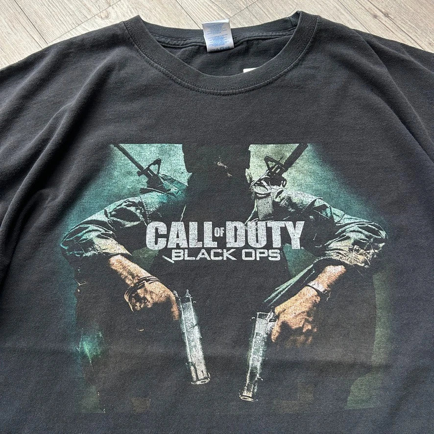 VINTAGE Y2k | Call Of Duty Black Ops Video Game Promo T-Shirt sz XL