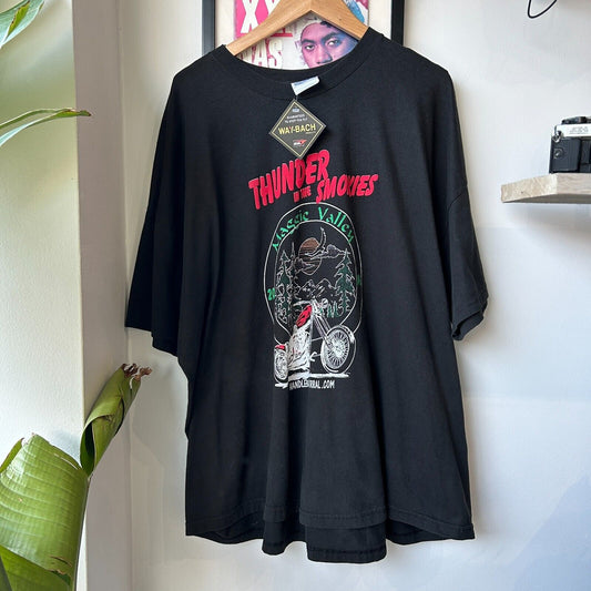 VINTAGE | Thunder In The Smokies Black Biker T-Shirt sz 3XL Adult
