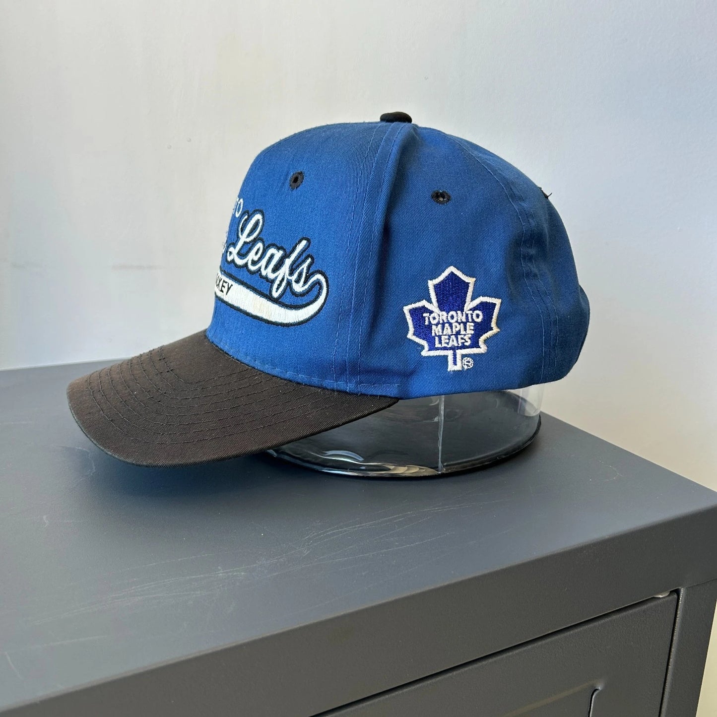 VINTAGE 90s | Toronto Maple Leafs NHL Script Starter Snapback Hat sz OS