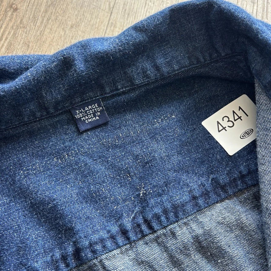 VINTAGE | Polo Sport Ralph Lauren Denim 1/4 Button Down Shirt sz XL