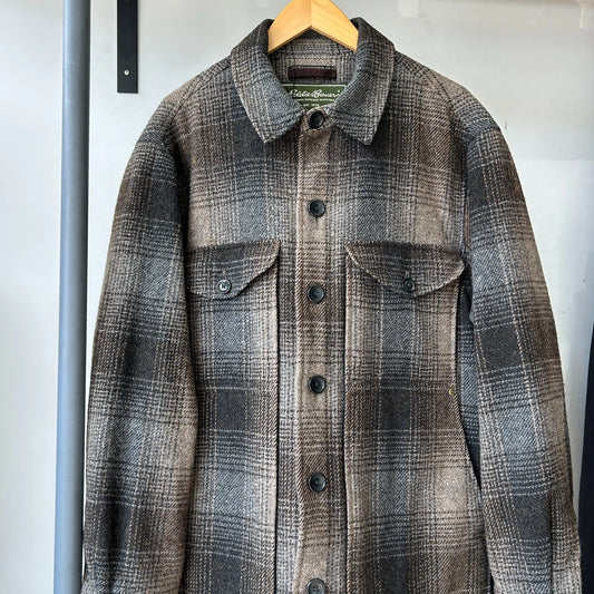 VINTAGE | Eddie Bauer Ombre Shadow Plaid Wool Nylon Field Jacket sz L