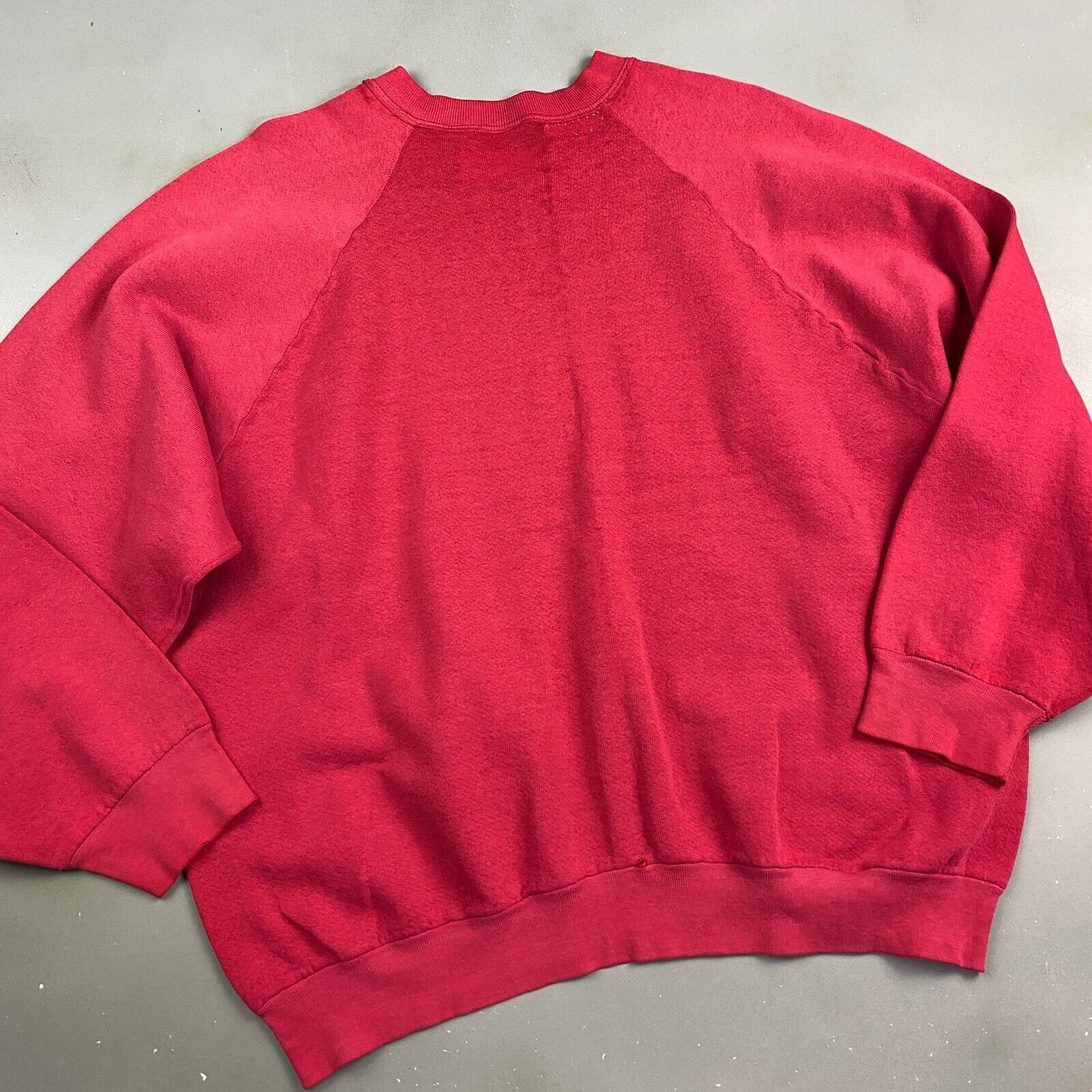 VINTAGE 90s Faded Blank Red Crewneck Sweater sz XL Adult