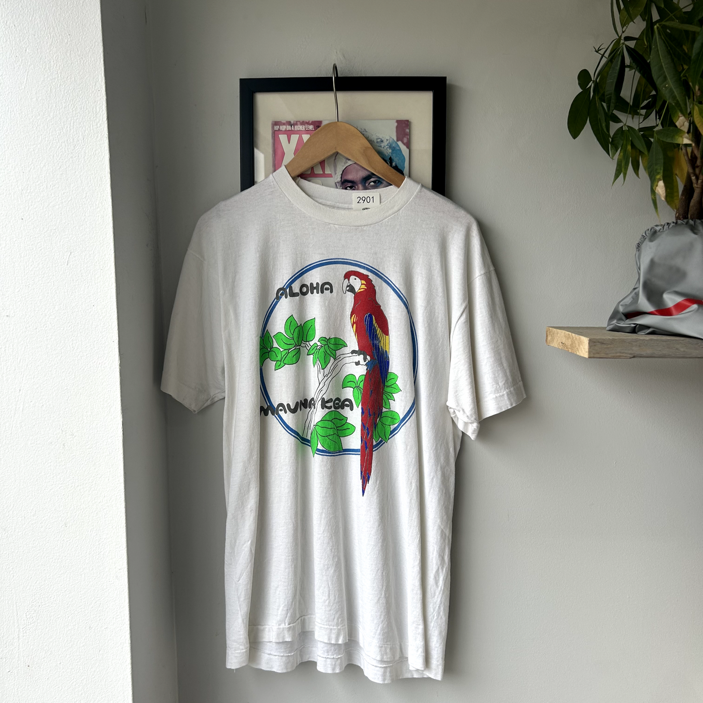 VINTAGE 1990s | Aloha Parrot Souvenir Graphic Sz Adult M-L Single Stitch