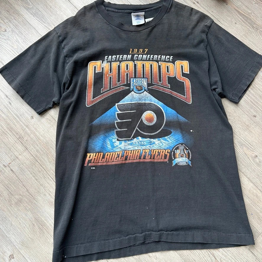 VINTAGE 90s | Philadelphia Flyers NHL Hockey Stanley Cup T-Shirt sz L