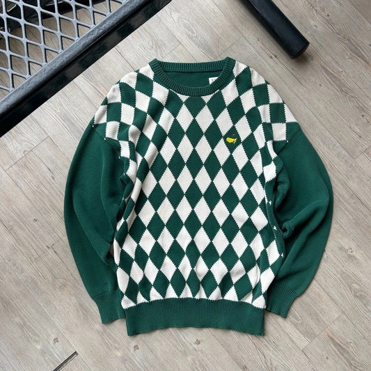 VINTAGE | Masters Argyle Golf Knit Sweater sz M