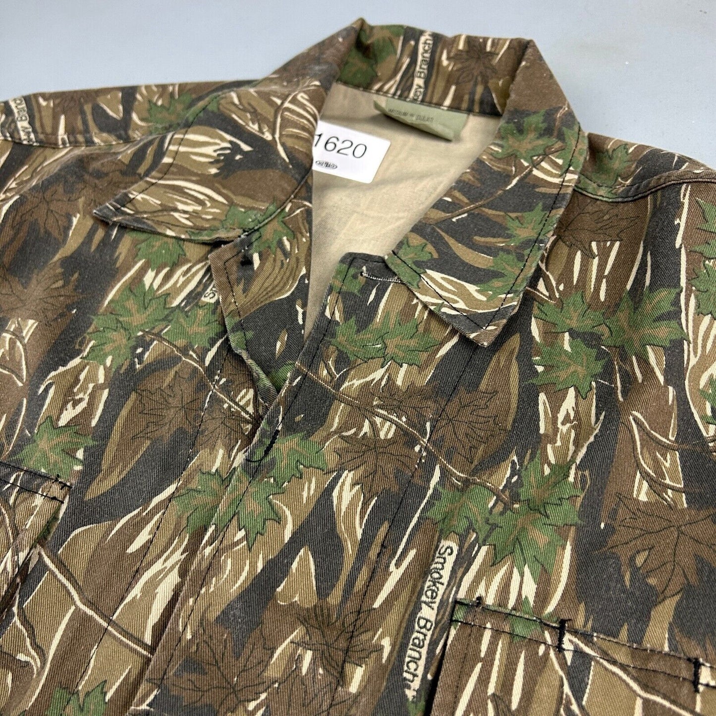 VINTAGE 90s | Military Smokey Branch Camo Chore Work Jacket sz M-Reg Adult
