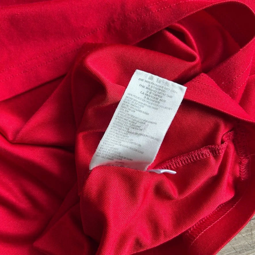 ADIDAS Y2k | Centre Logo Red Running Climalite Jersey T-Shirt sz XL