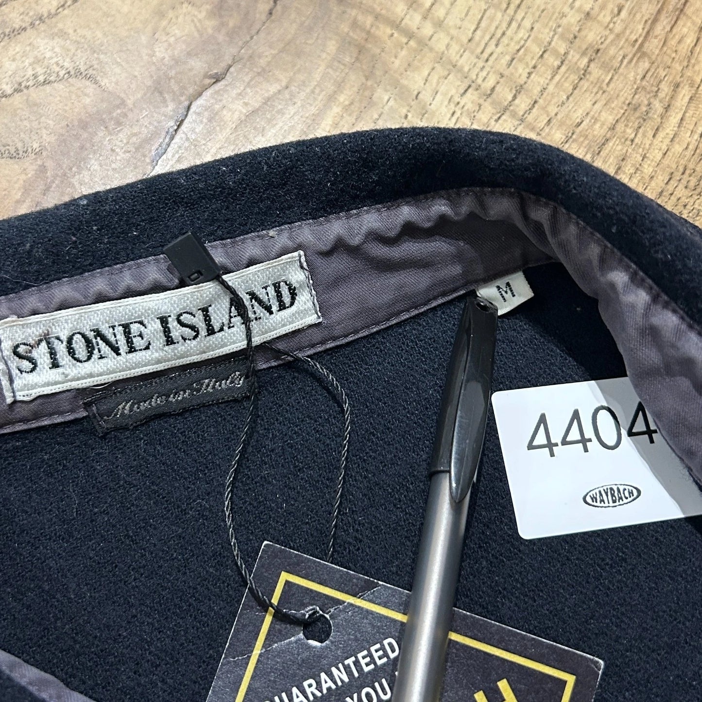 VINTAGE 1997 | Stone Island Navy Wool Blend Button Down Shirt sz M