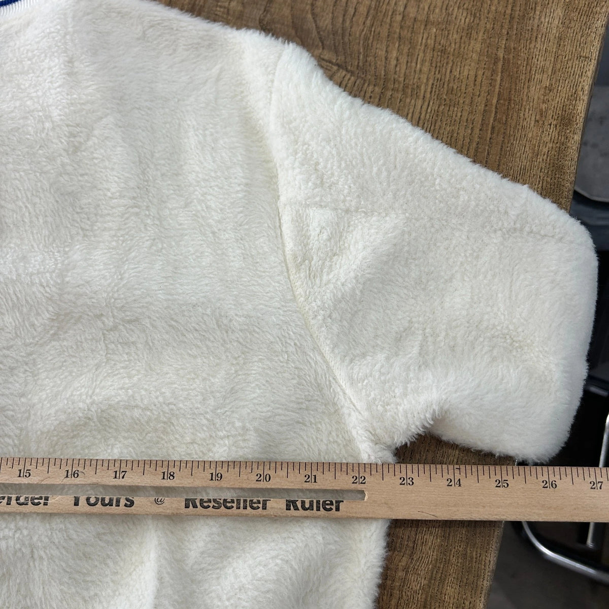 VINTAGE 1960s | Wilson Sports Apparel Cream Fleece Varsity Bomber Jacket sz 40 L