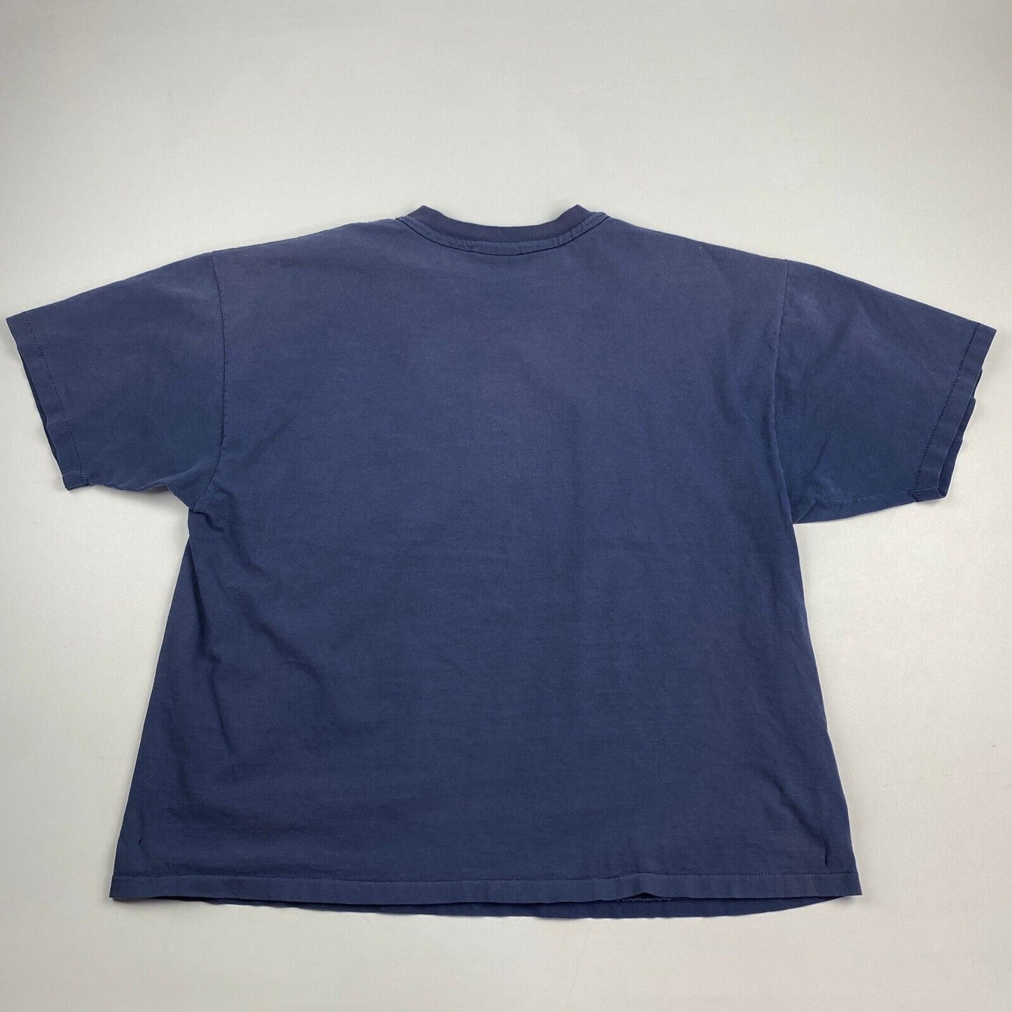 VINTAGE 90s Hanes Faded Distressed Navy Blank T-Shirt sz Large Men