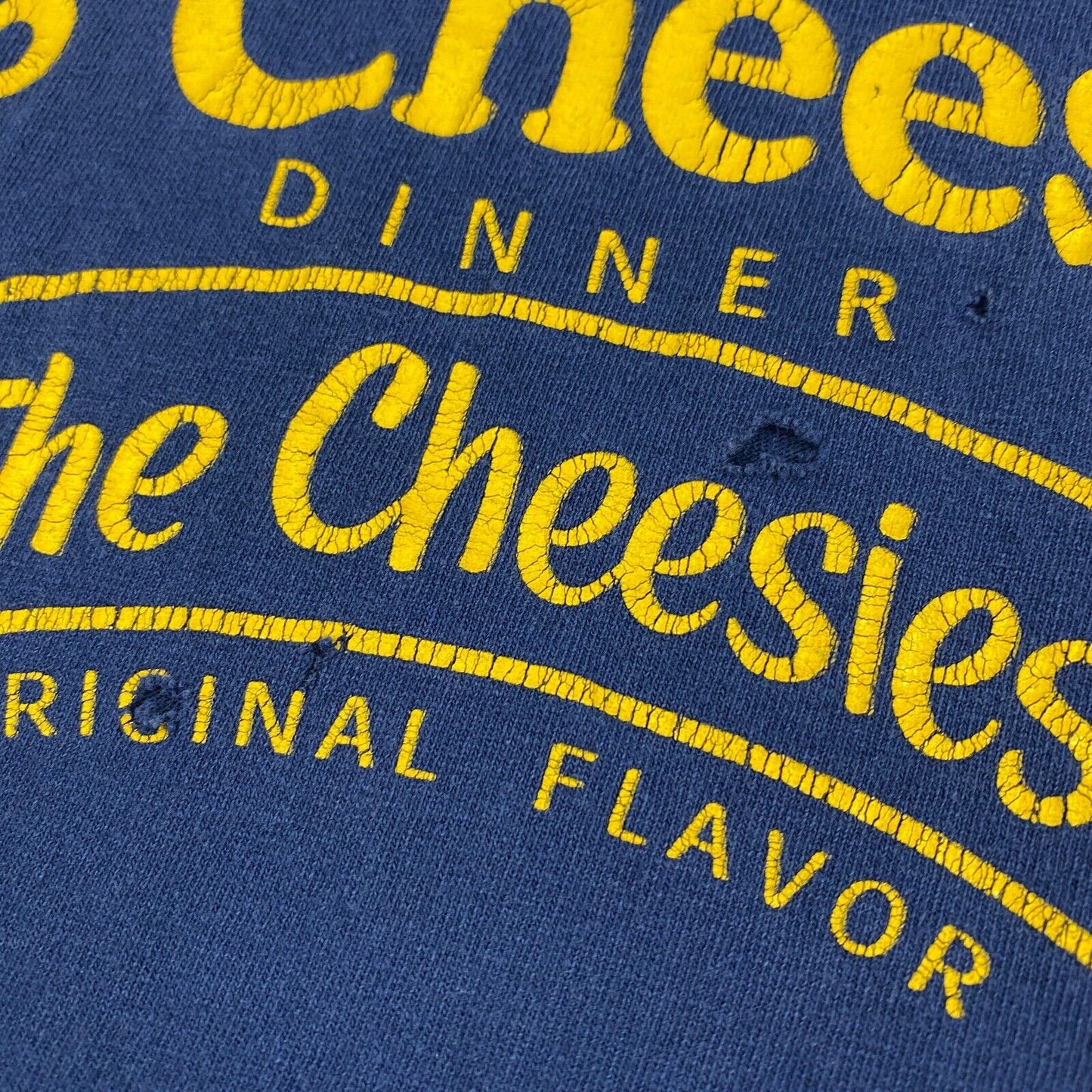 VINTAGE Kraft Macaroni & Cheese Dinner Navy T-Shirt sz XL Adult