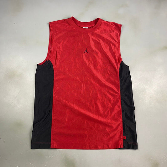 VINTAGE Jordan Embroidered Jersey Sleeveless Tank T-Shirt sz Large Men Adult