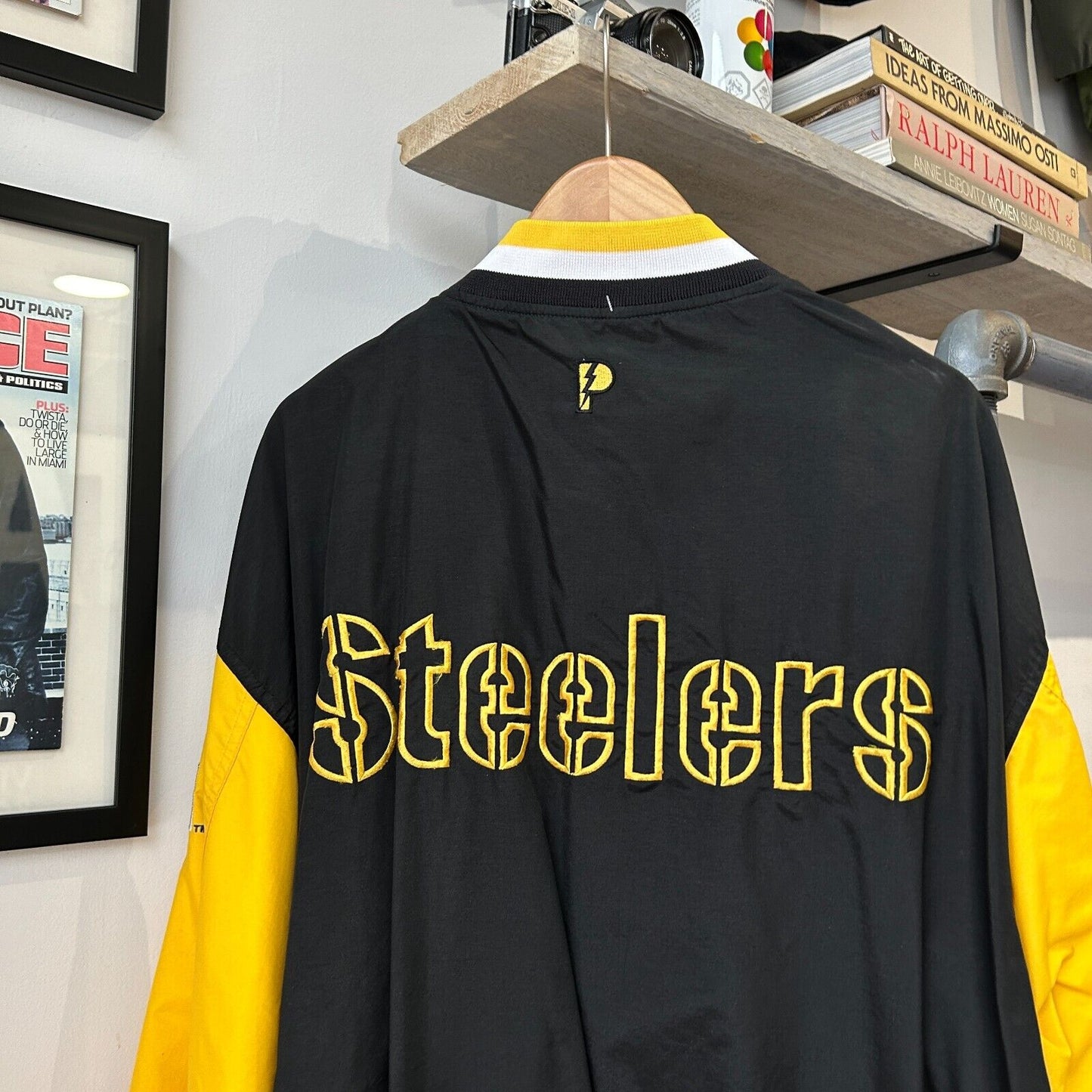 VINTAGE 90s | Pittsburgh Steelers NFL Button Snap Pro Player Jacket sz XL Adult