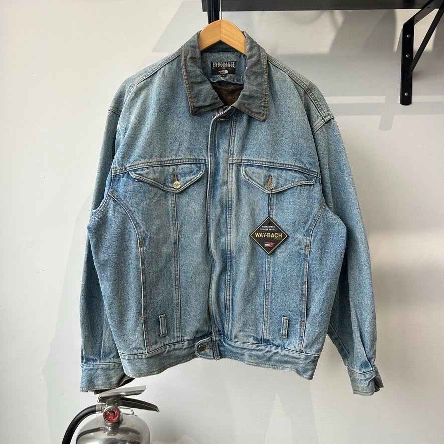 VINTAGE | The North Face Endurance Full Zip Jean Jacket Wool Lined Vest sz M