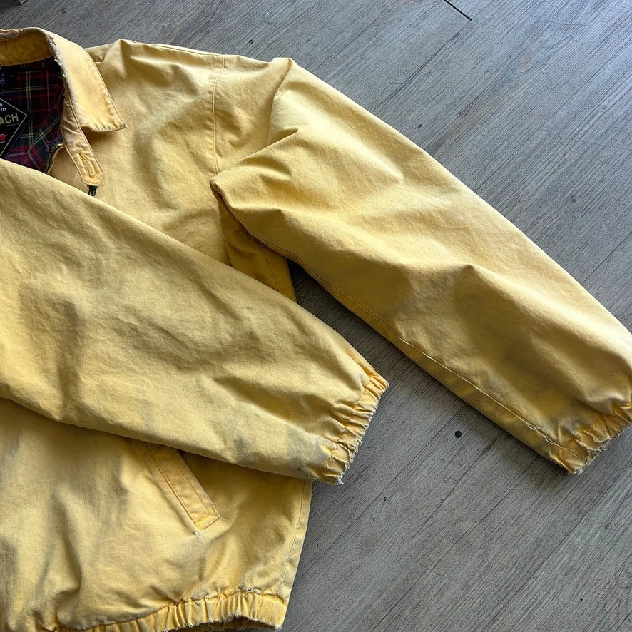 VINTAGE 90s | Polo By Ralph Lauren Faded Thrashed Yellow Harrington Jacket sz XL