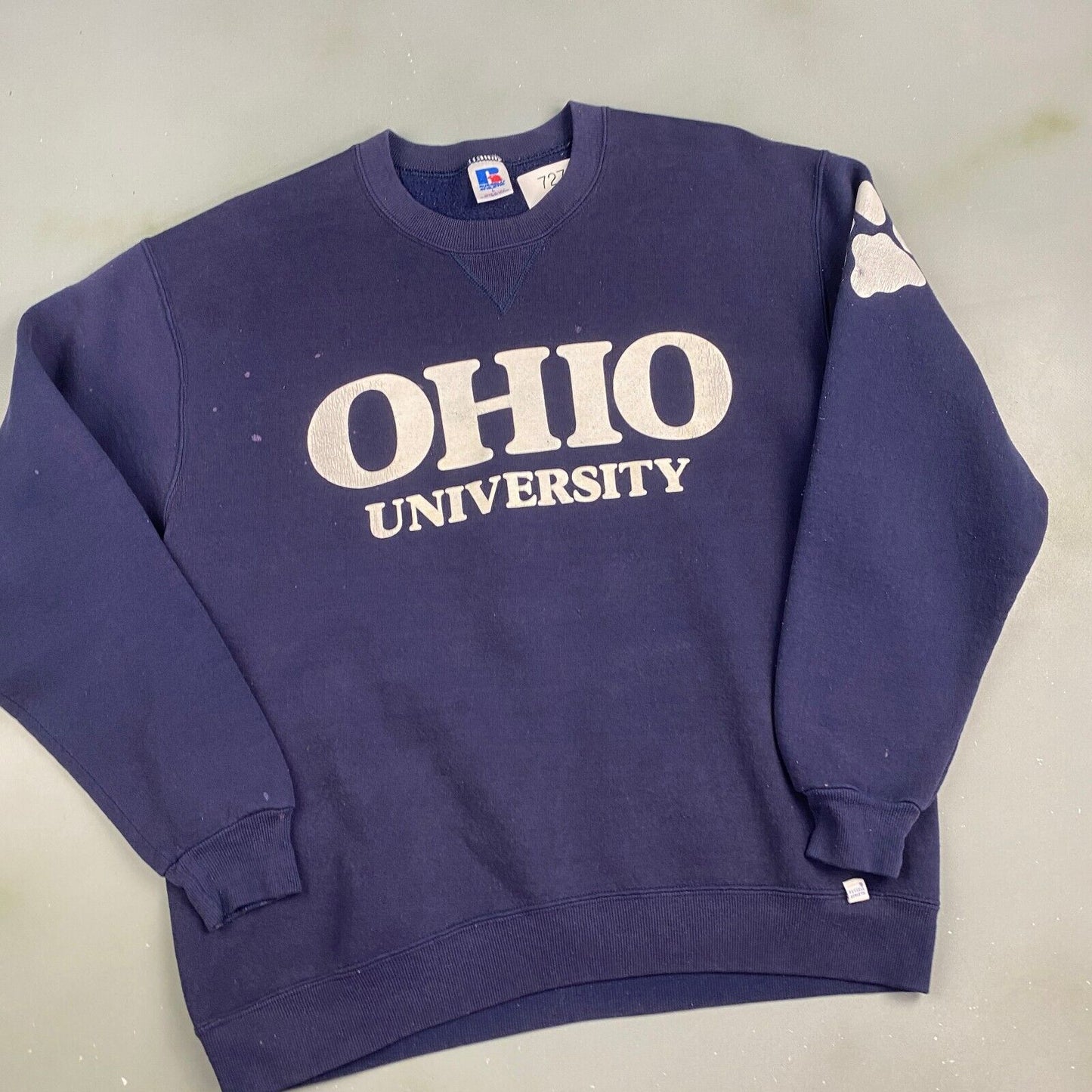 VINTAGE 90s Ohio University Russell Athletic Crewneck Sweater sz L Mens Adult
