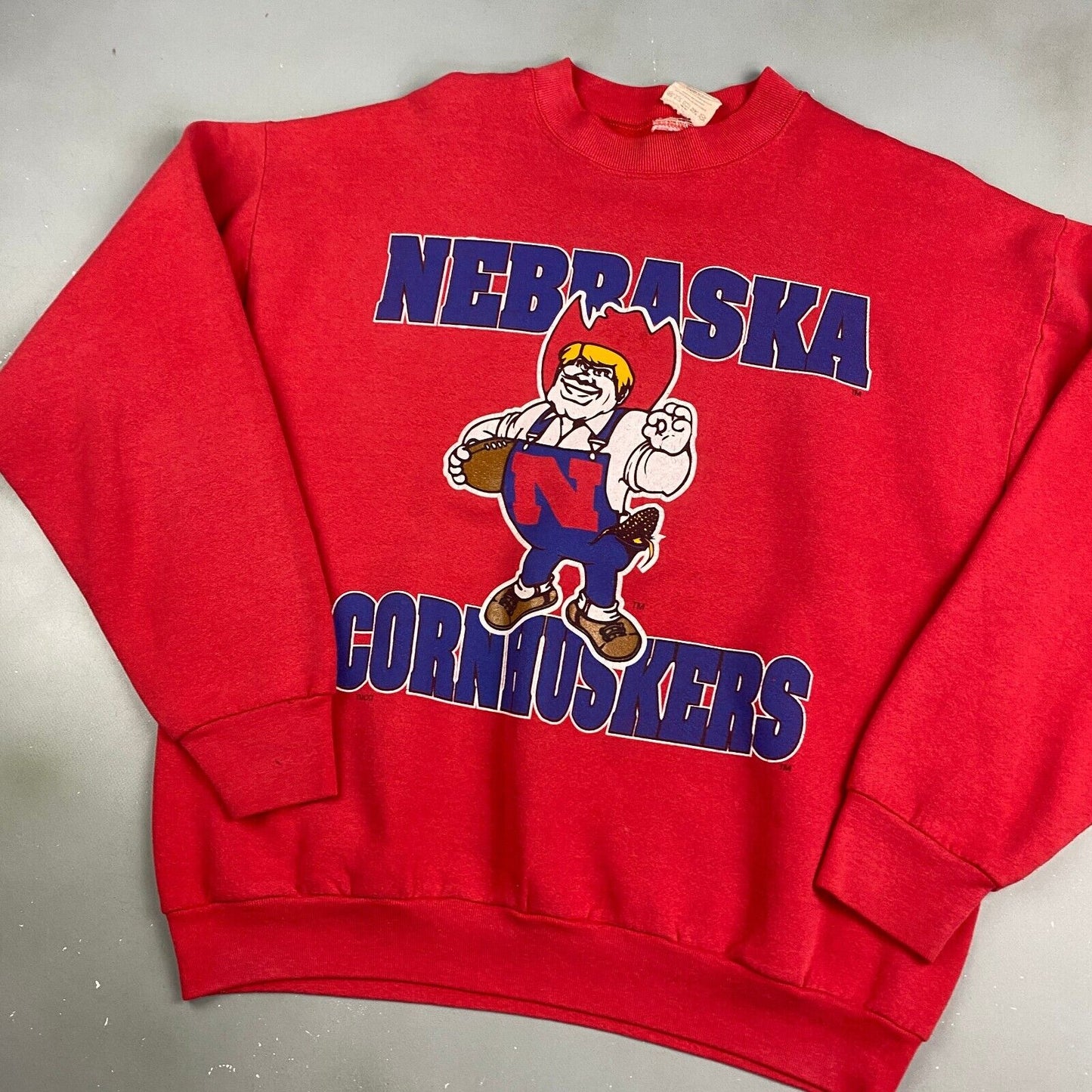 VINTAGE 90s Nebraska Cornhuskers Red Crewneck Sweater sz XL Adult Men