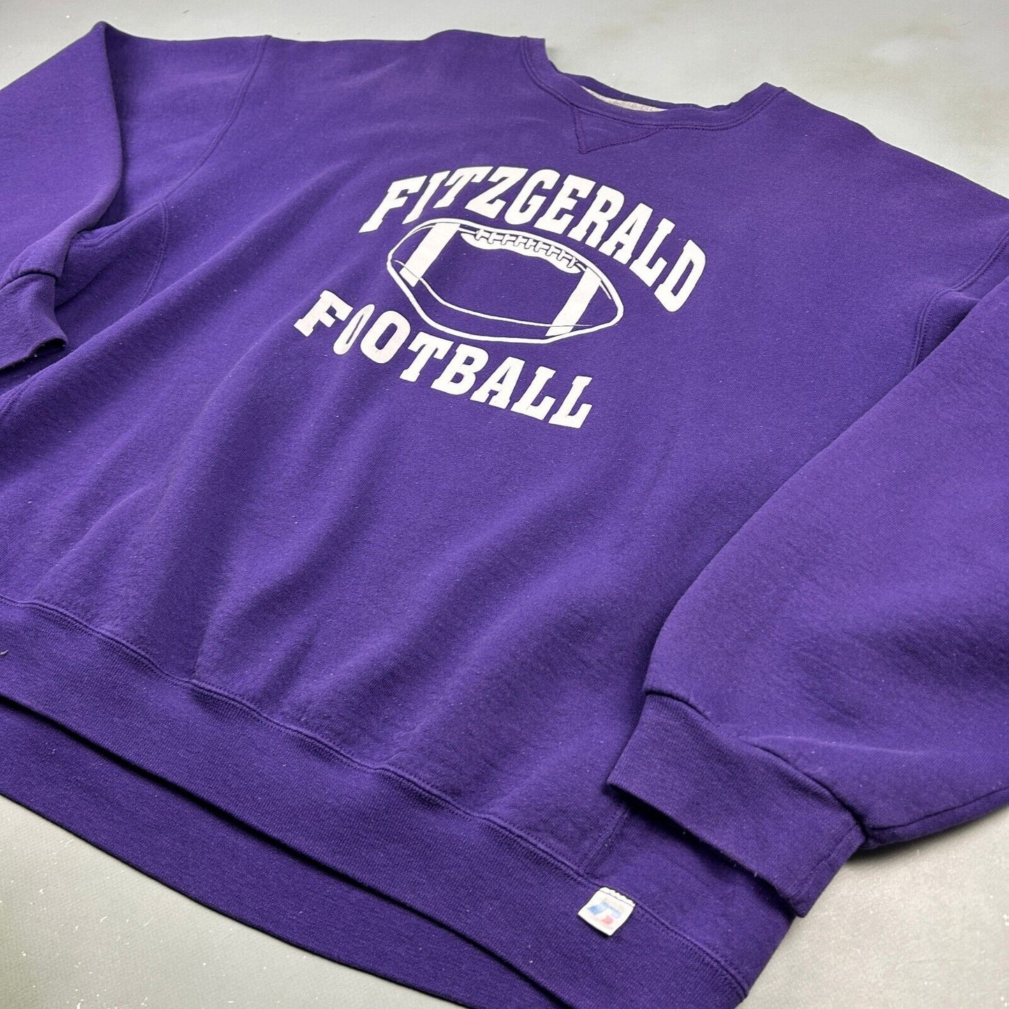 VINTAGE | Fitzgerald Football Purple Russell Crewneck Sweater sz XXL Adult