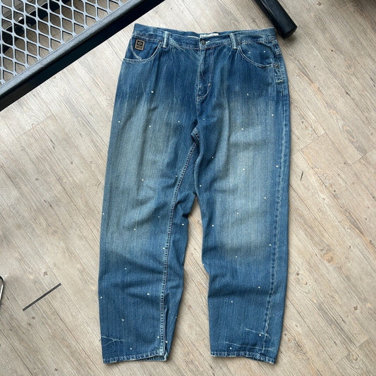 VINTAGE Y2K | Enyce Baggy Dotted Denim Jeans Pants sz W40 L34