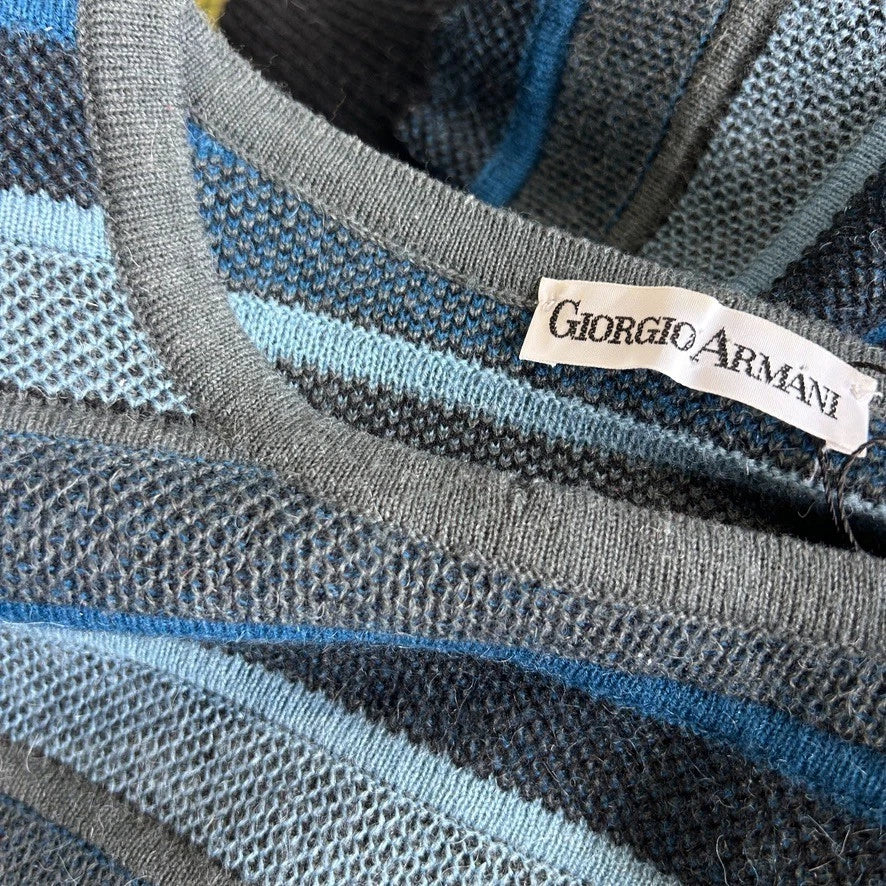 Giorgio ARMANI 1990s | Vintage Striped Knit Sweater sz 50 M