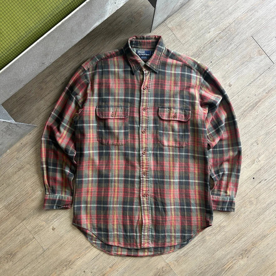 1990s POLO by Ralph Lauren | Vintage Cascade Flannel Button Down Shirt sz L/XL