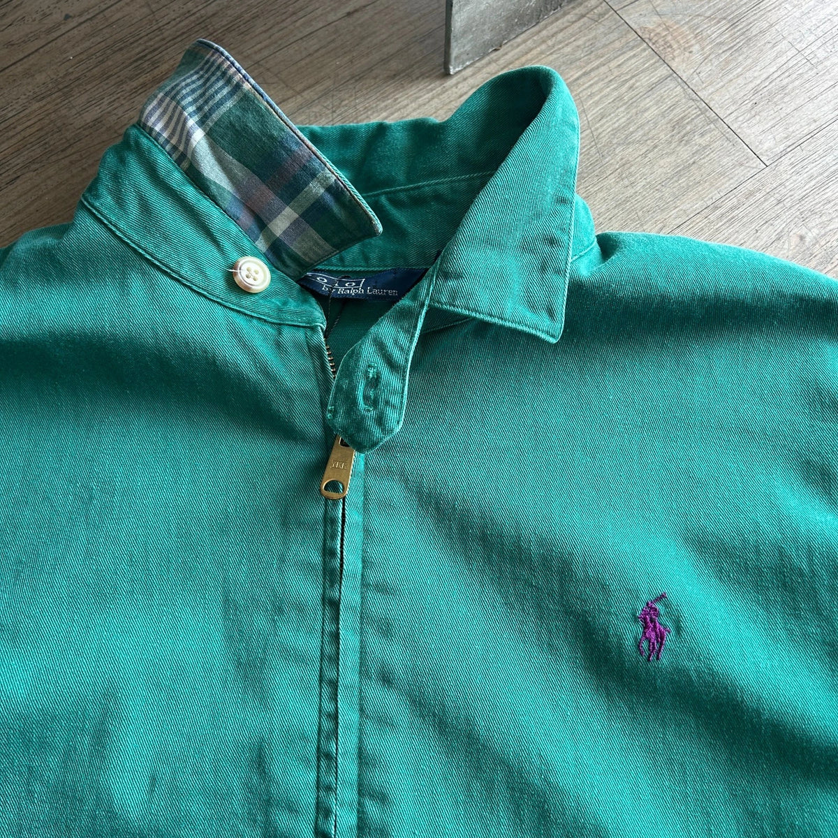1990s | Polo by Ralph Lauren Teal Green Vintage Harrington Jacket sz M