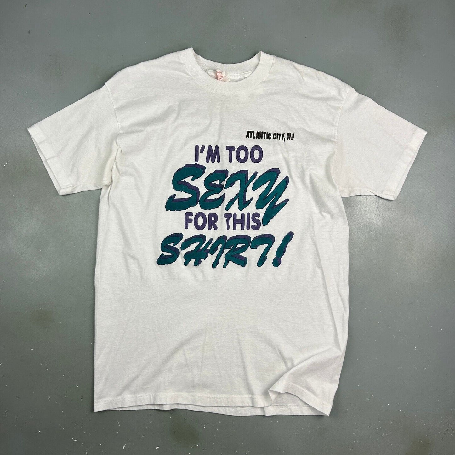 VINTAGE 90s | I'm Too SEXY For This SHIRT White T-Shirt sz M Adult